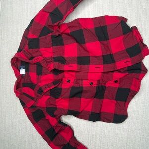 The Children's Place Red and Black Plaid Button Down Shirt